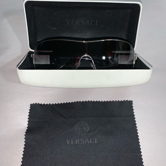 authentic VERSACE gray ombré shield SUNGLASSES
